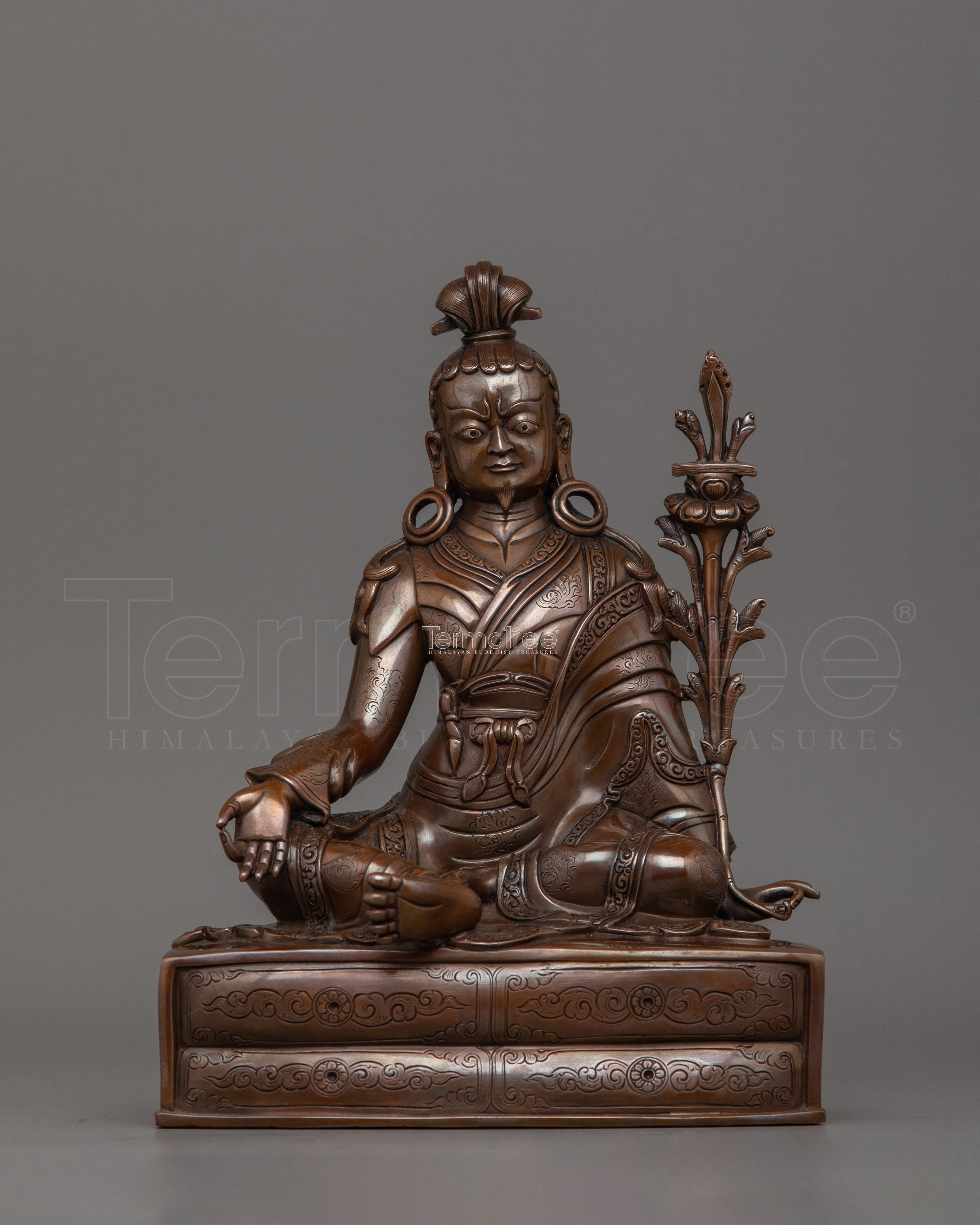 Tibetan Master Yeshe Lama Jigme Lingpa Sculpture | Oxidized Copper Buddhist Figurine