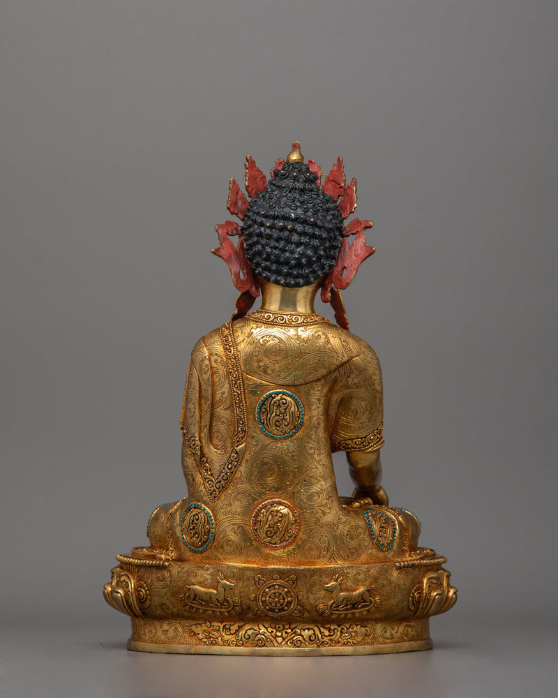 Crown Enlightened Namo Shakyamuni Buddha Statue | Fine Himalayan Asian Artwork
