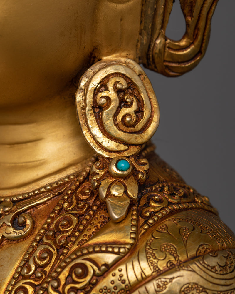 Crown Enlightened Namo Shakyamuni Buddha Statue | Fine Himalayan Asian Artwork