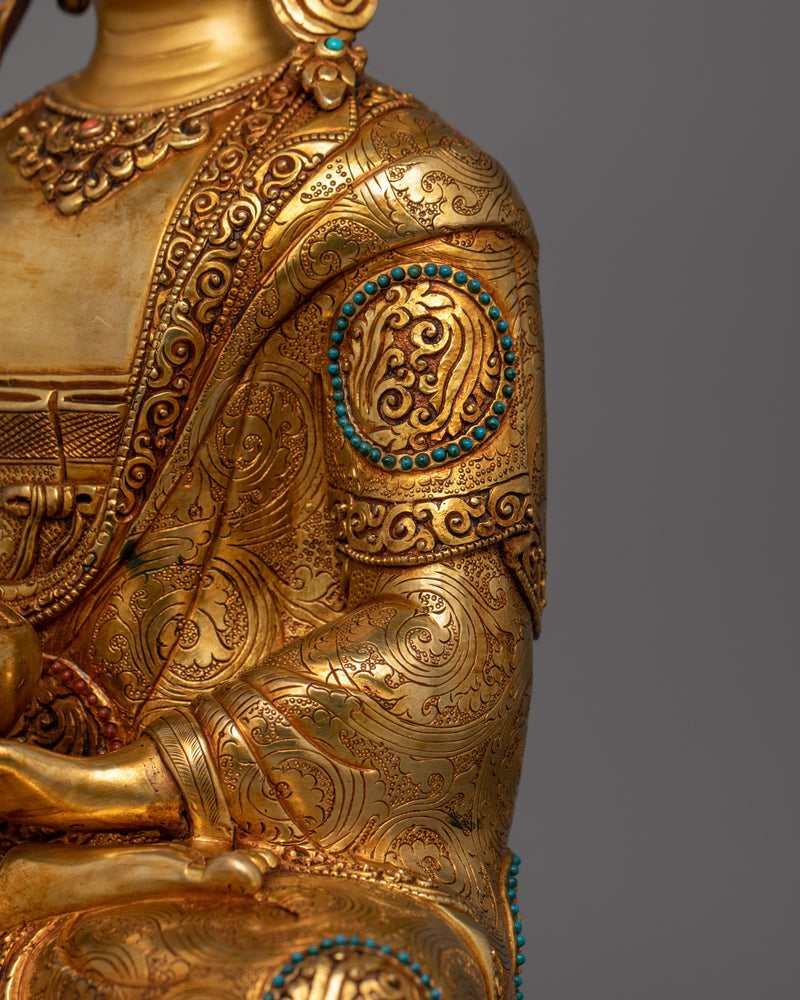 Crown Enlightened Namo Shakyamuni Buddha Statue | Fine Himalayan Asian Artwork