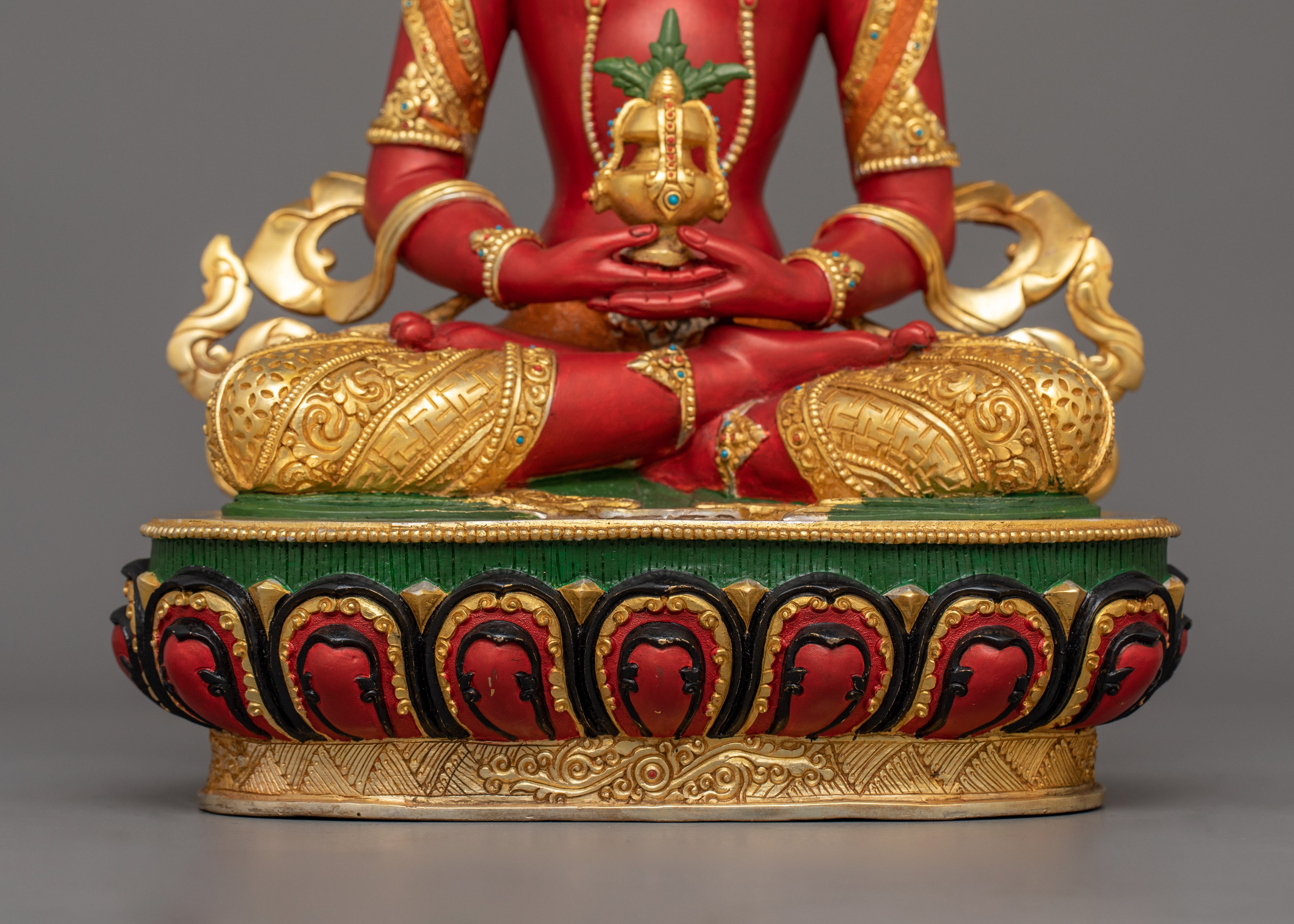 Tibetan Handcrafted Amitayus Statue | Amitayus Buddha Holding Vase of Immortality
