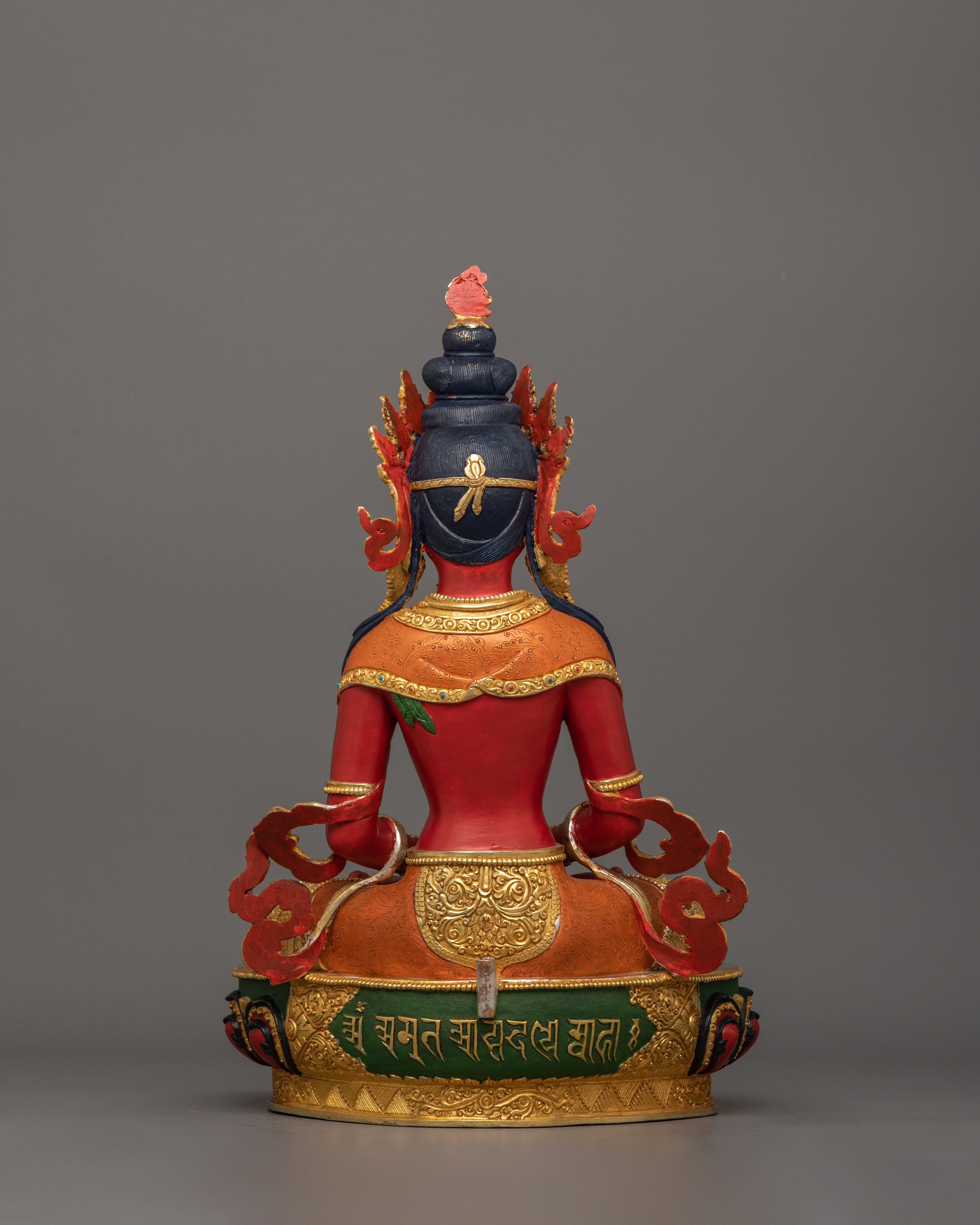 Tibetan Handcrafted Amitayus Statue | Amitayus Buddha Holding Vase of Immortality