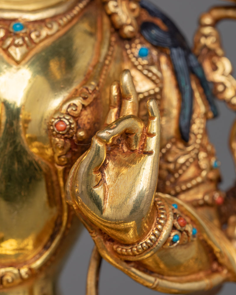 Handmade Statue of Syamatara Goddess of Swift Protection | Green Tara Figurine