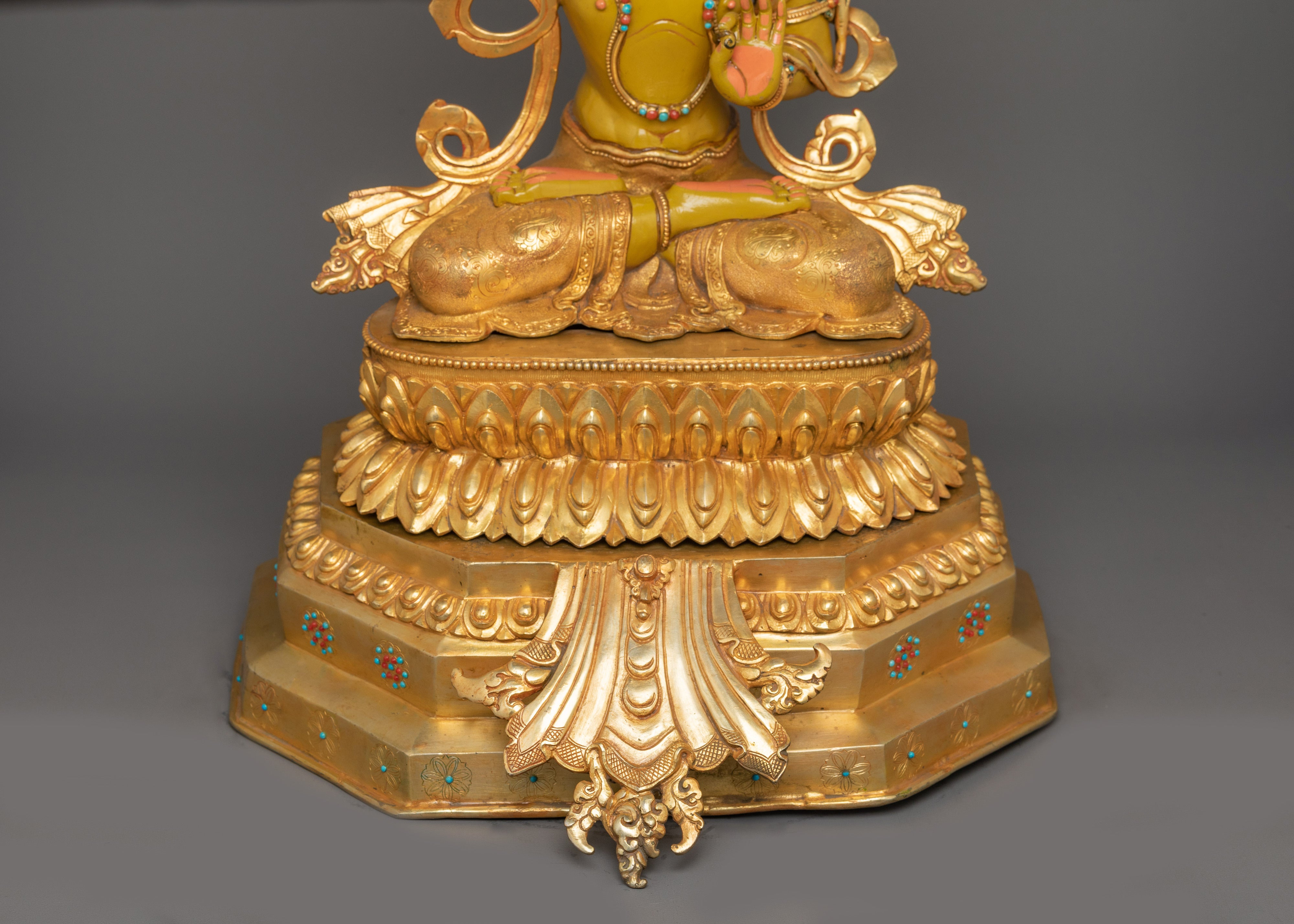 Handmade Manjushri Sculpture for Home Decor | Powerful Deity With Sword in Right Hand