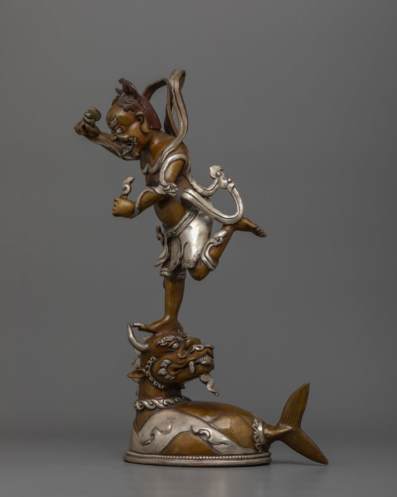 Oxidized Kui Xing Statue | The Chinese Deity of Literature and Examinations