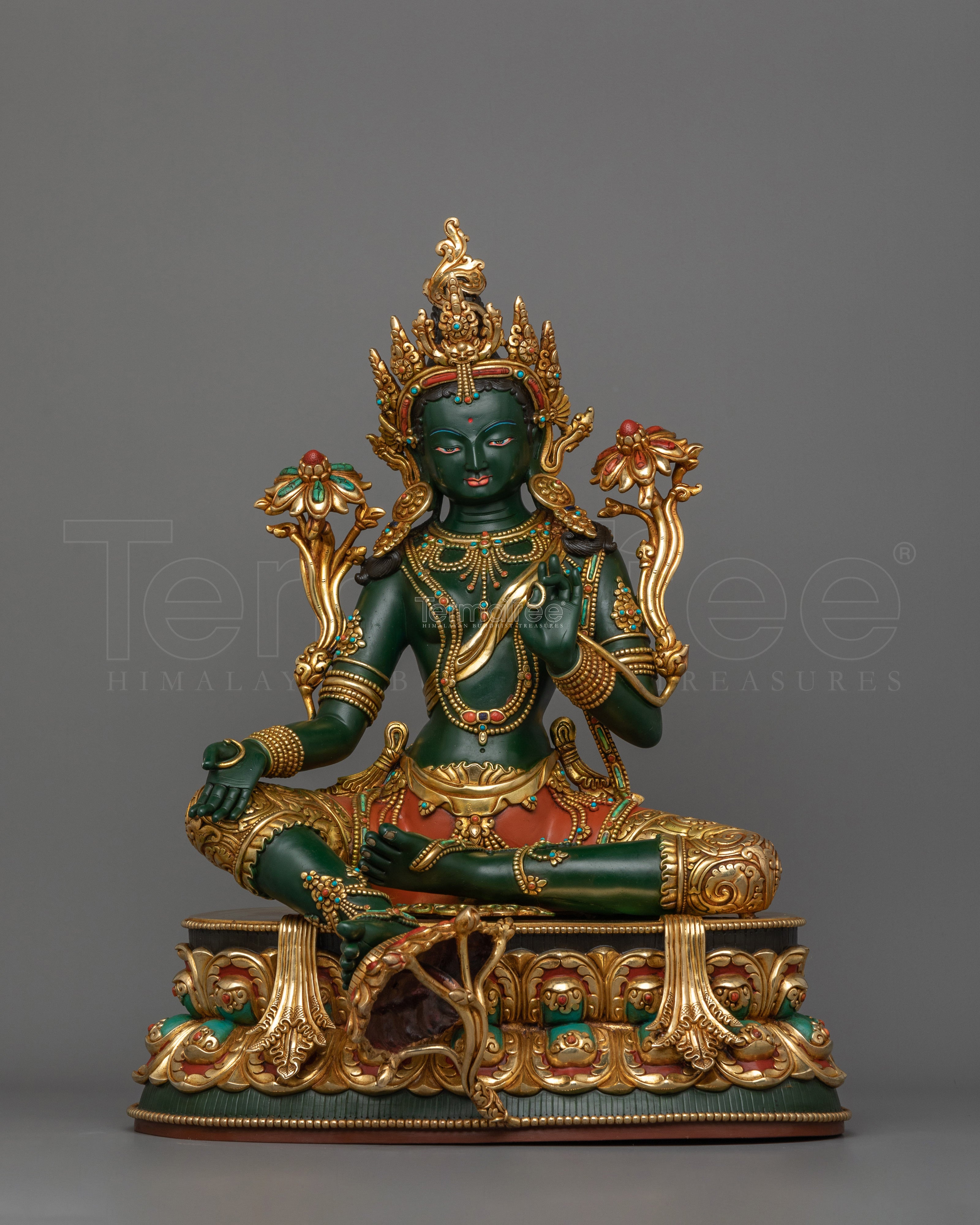 Green Tara Compassionate Buddhist Deity Statue | Buddhist Art for Spiritual Growth