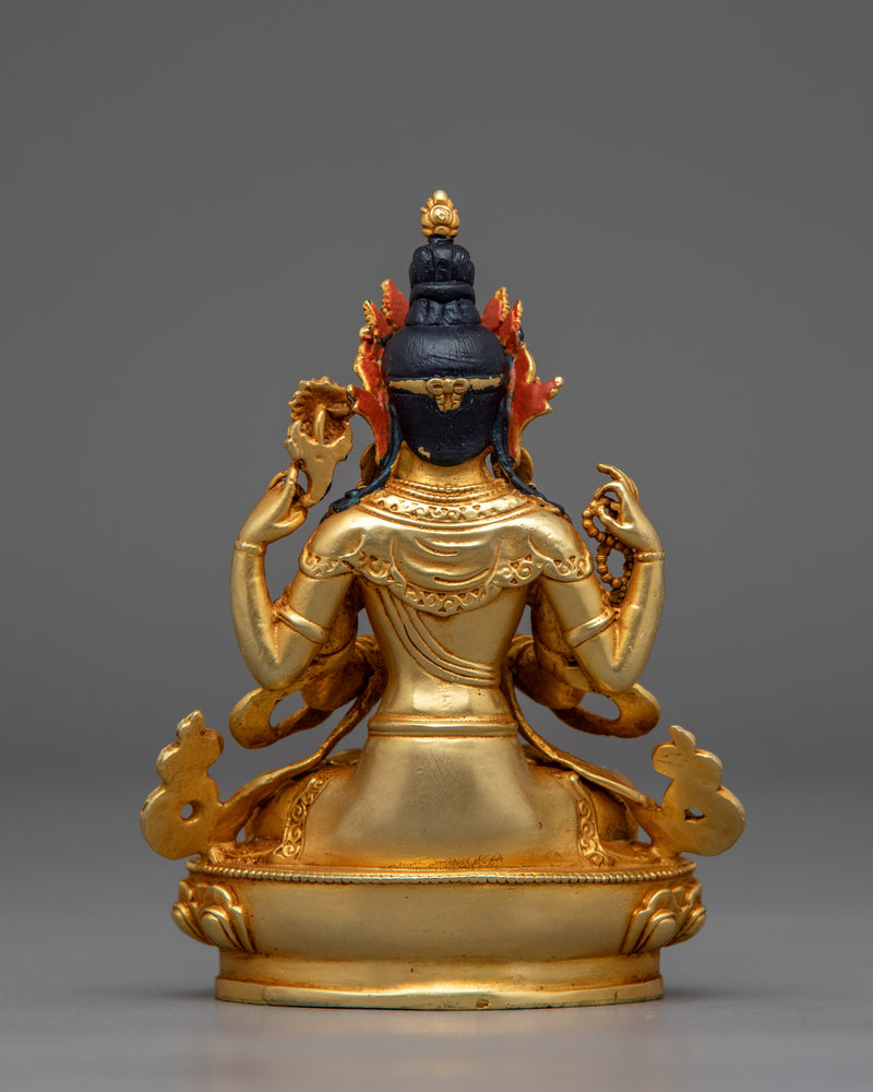 Traditional Tibetan Chenrezig Deity Statue | Symbol of Boundless Compassion