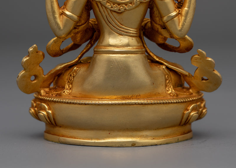 Traditional Tibetan Chenrezig Deity Statue | Symbol of Boundless Compassion
