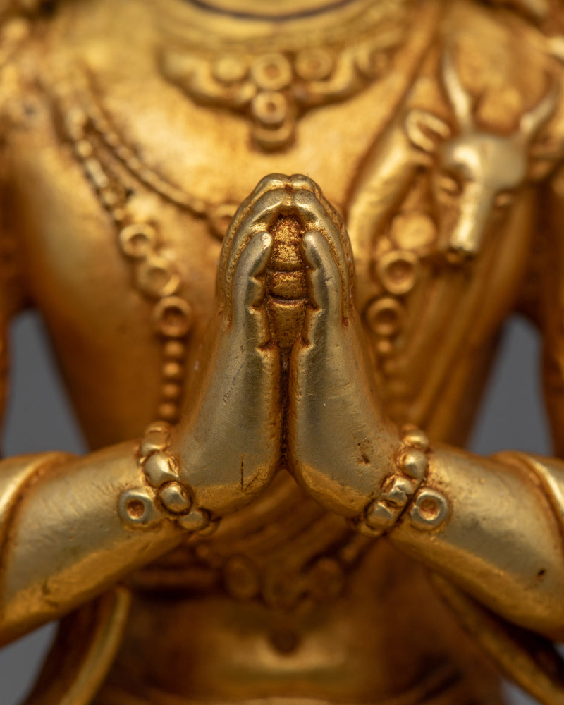 Traditional Tibetan Chenrezig Deity Statue | Symbol of Boundless Compassion
