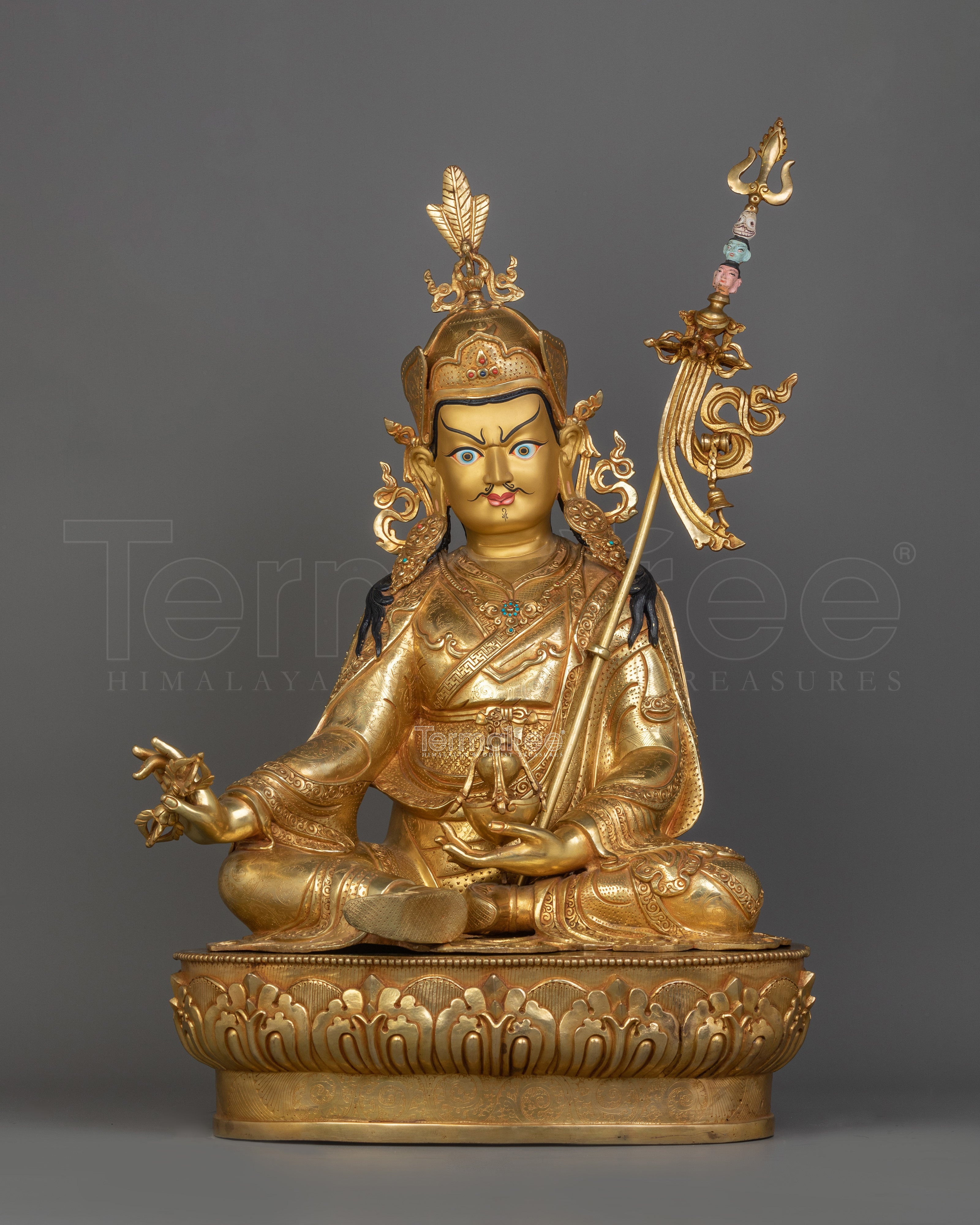 Tantric Buddhist Vajra Master Padmasambhava Statue | Revered Deity Guru Rinpoche