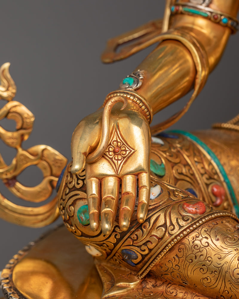 Buddhist Goddess Syamatara Sculpture | Female Deity of Protection and Healing