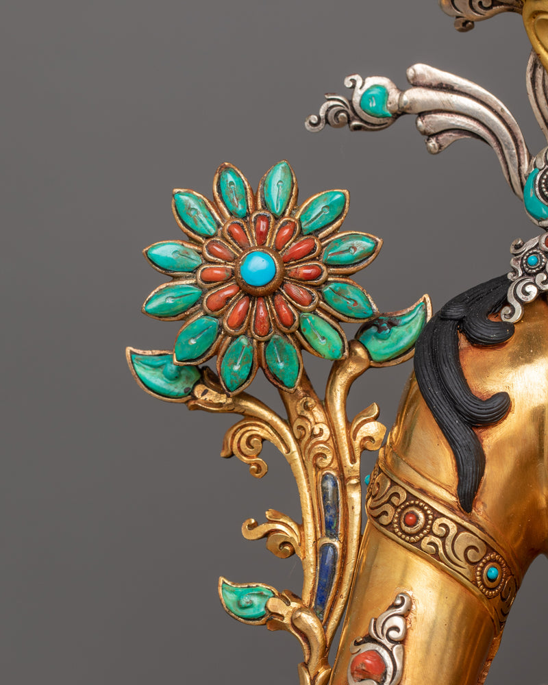 Buddhist Goddess Syamatara Sculpture | Female Deity of Protection and Healing