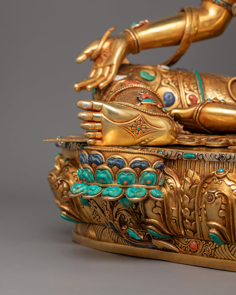 Buddhist Goddess Syamatara Sculpture | Female Deity of Protection and Healing