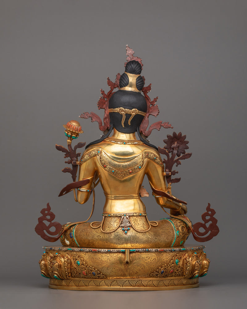 Buddhist Goddess Syamatara Sculpture | Female Deity of Protection and Healing