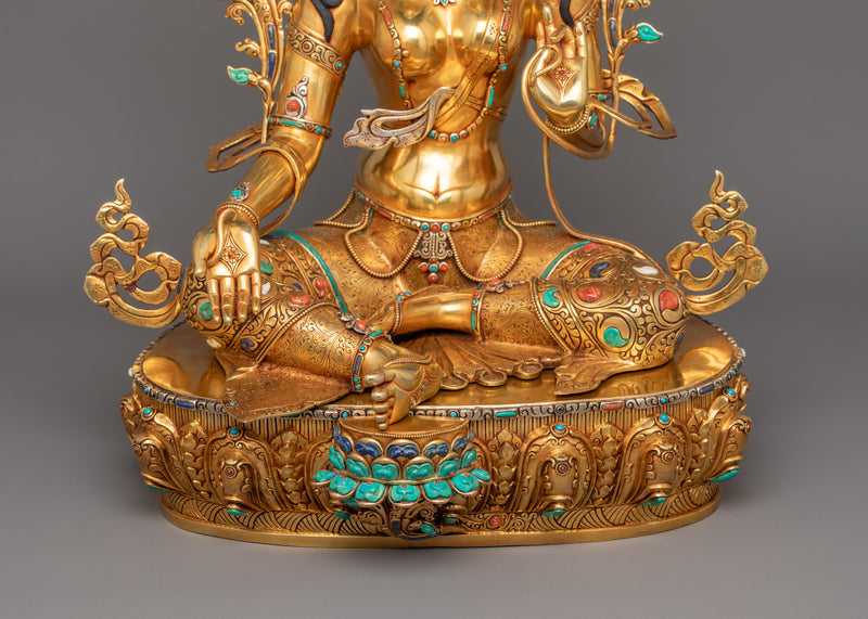 Buddhist Goddess Syamatara Sculpture | Female Deity of Protection and Healing