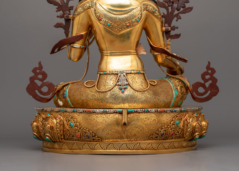 Buddhist Goddess Syamatara Sculpture | Female Deity of Protection and Healing