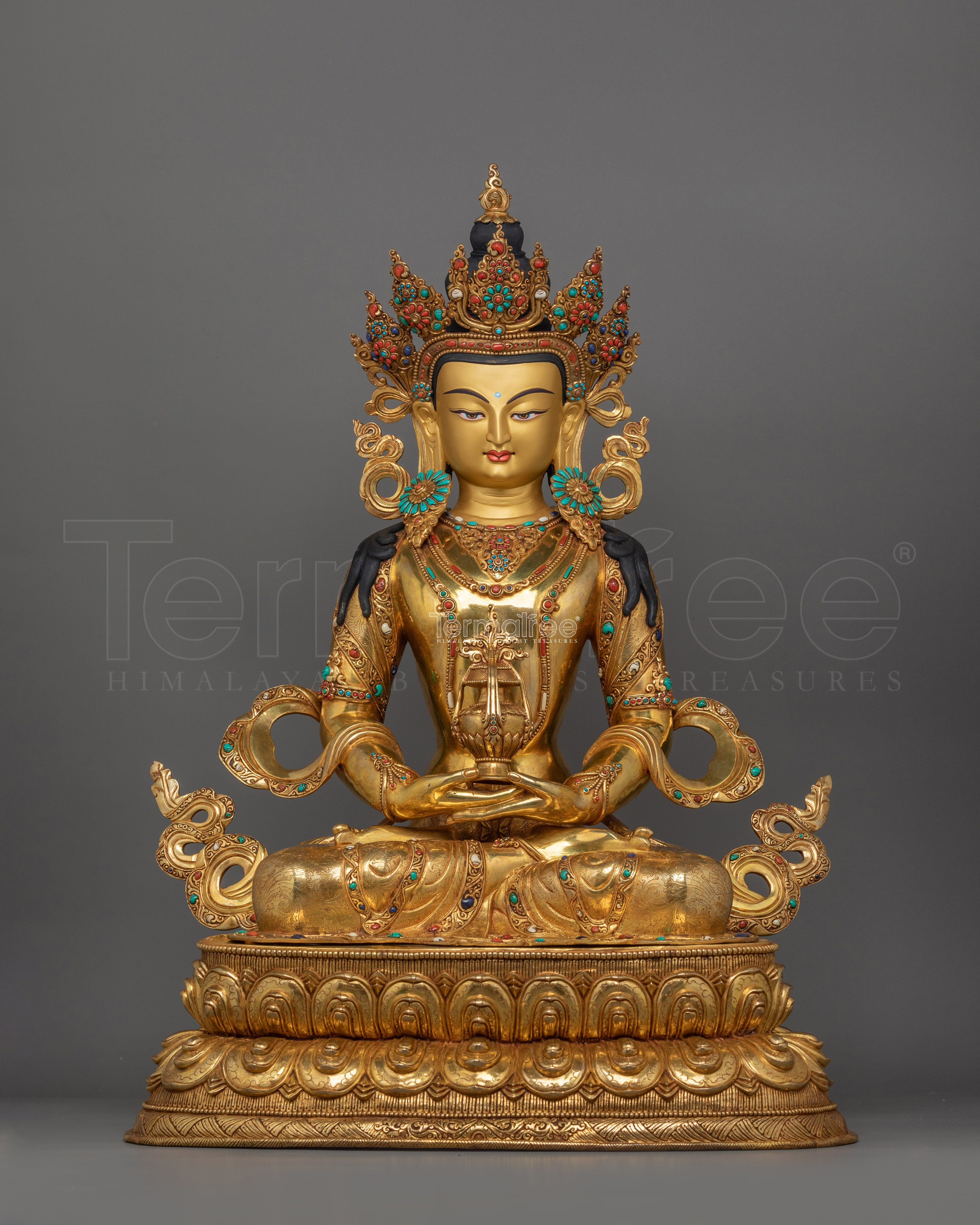 Buddha of Infinite Life Amitayus Sculpture | Traditional Nepalese Artwork