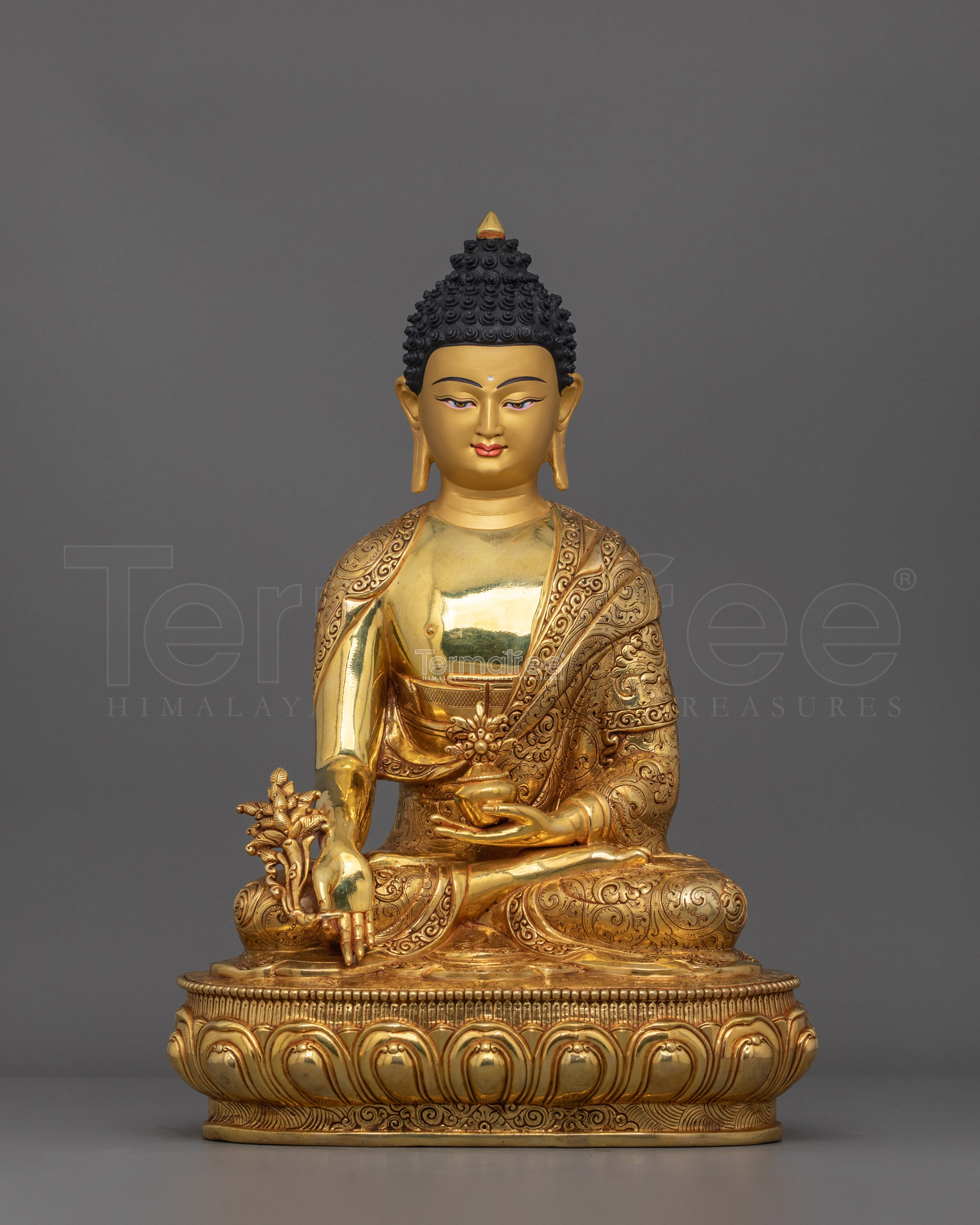 Handmade Healing Buddha Bhaisajyaguru Figurine | Sangye Menla Lord of Medicine