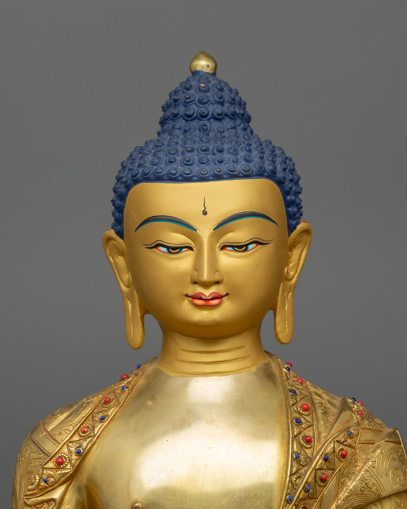 Enlightened Buddha Siddhartha Gautama Statue | 24k Gold Gilded Sculpture