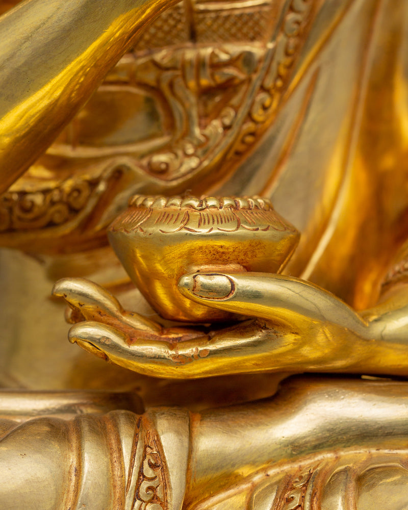 Handcrafted Statue of Amogasiddhi Buddha | Symbolizing Peace and Vitality
