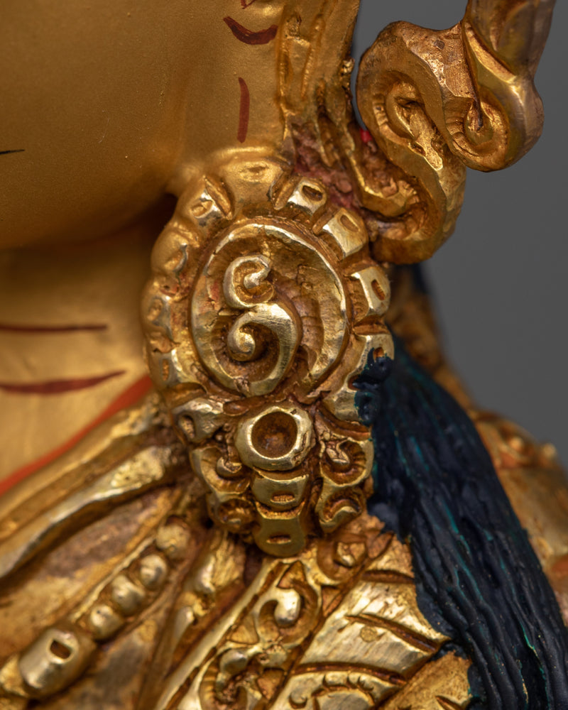 Buddhist Guru Orgyen Norlha Statue | 24K Gold Gilded Orgyen Norlha Wealth Deity Figurine