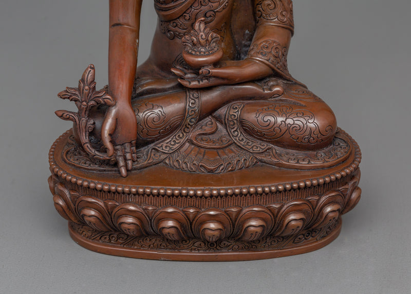 Handmade Oxidized Medicine Buddha Statue | Symbol of Healing and Serenity