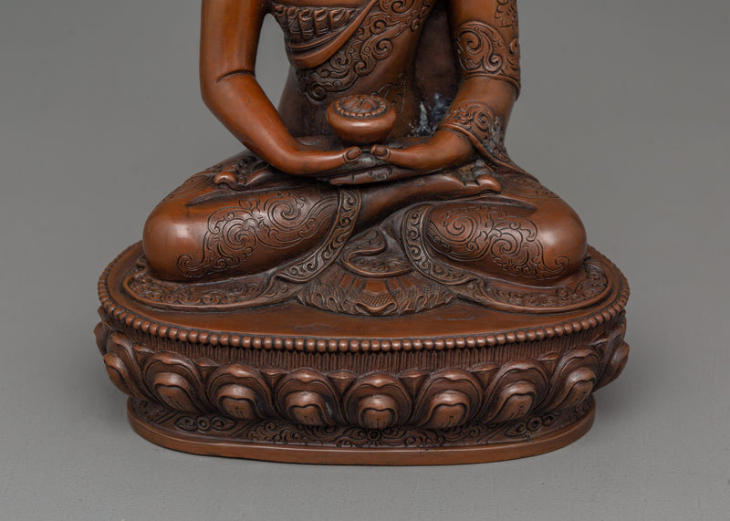 Amitabha Buddha Brown Body Statue | Oxidized Copper Meditating Sculpture