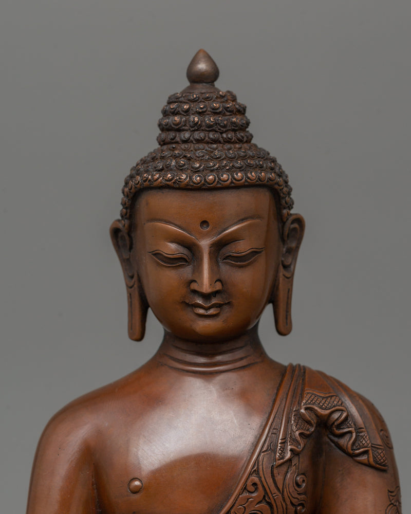 Amitabha Buddha Brown Body Statue | Oxidized Copper Meditating Sculpture