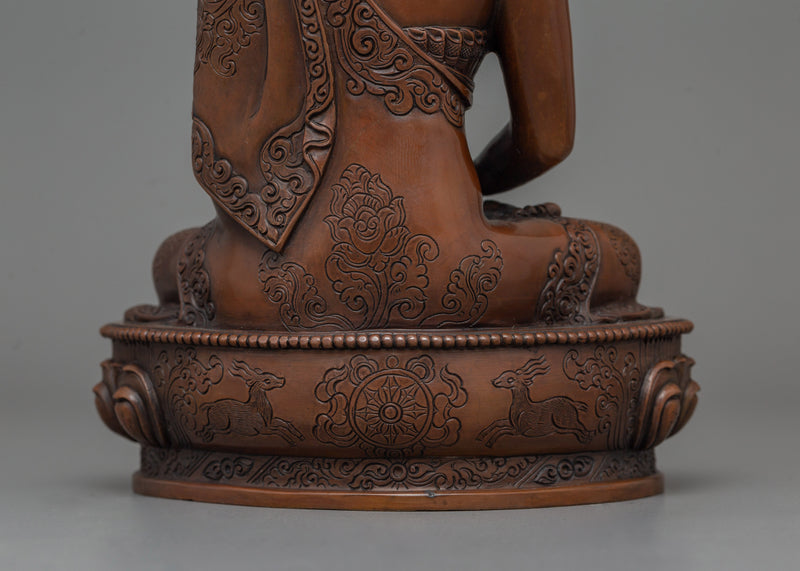 Amitabha Buddha Brown Body Statue | Oxidized Copper Meditating Sculpture
