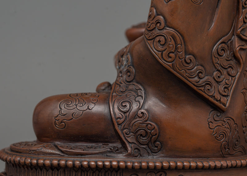 Amitabha Buddha Brown Body Statue | Oxidized Copper Meditating Sculpture