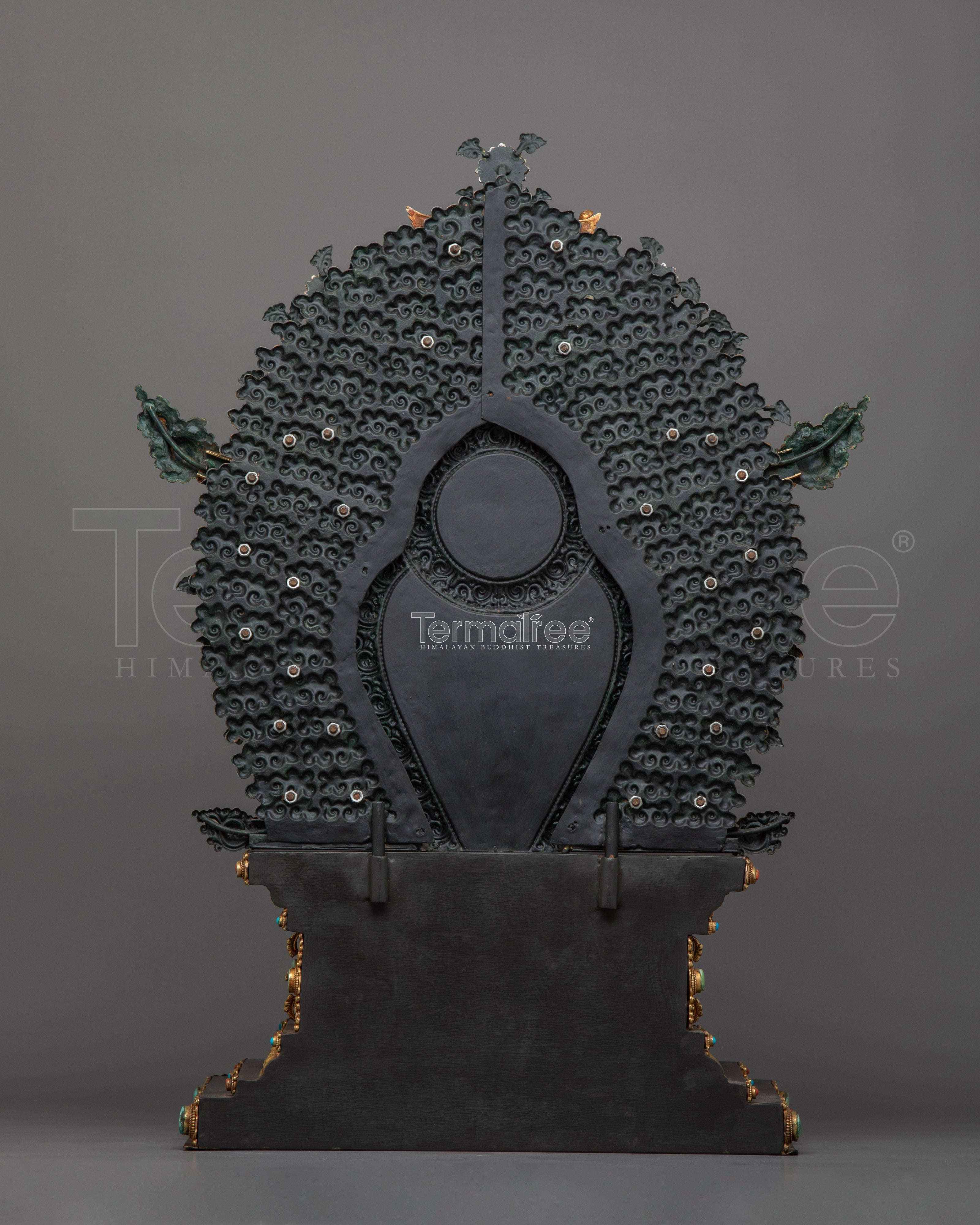 Hand Carved Gemstones Throne For Statue | Symbol of Reverence and Divinity