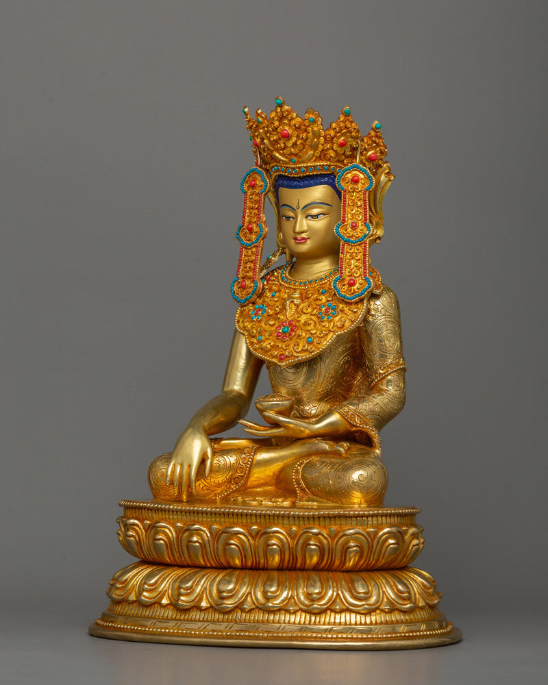Peaceful Crown Shakyamuni Buddha Statue | Symbol of mindfulness practice