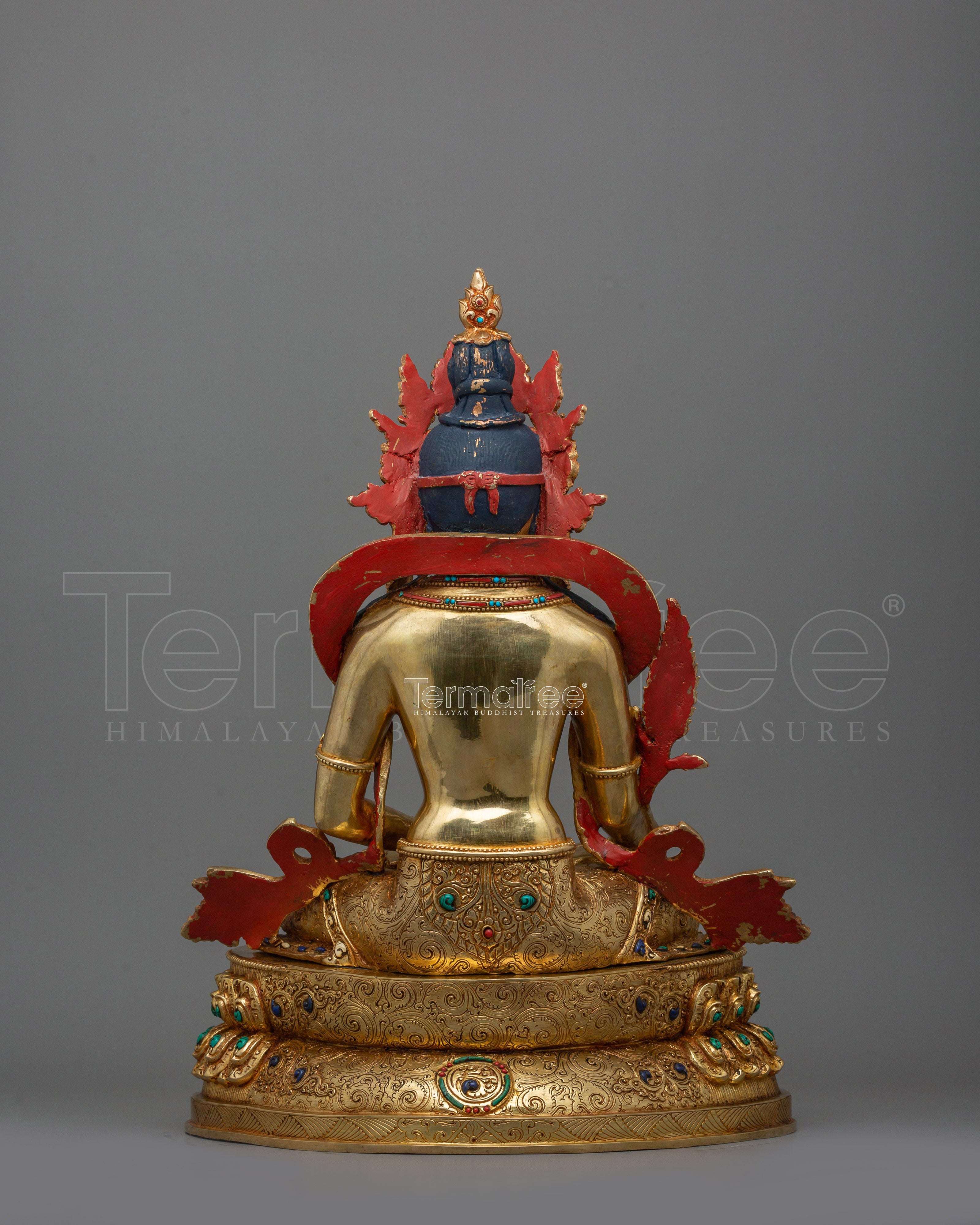Bodhisattva Kshitigarbha Buddhist Sculpture | 24K Gold Gilded Copper Artwork