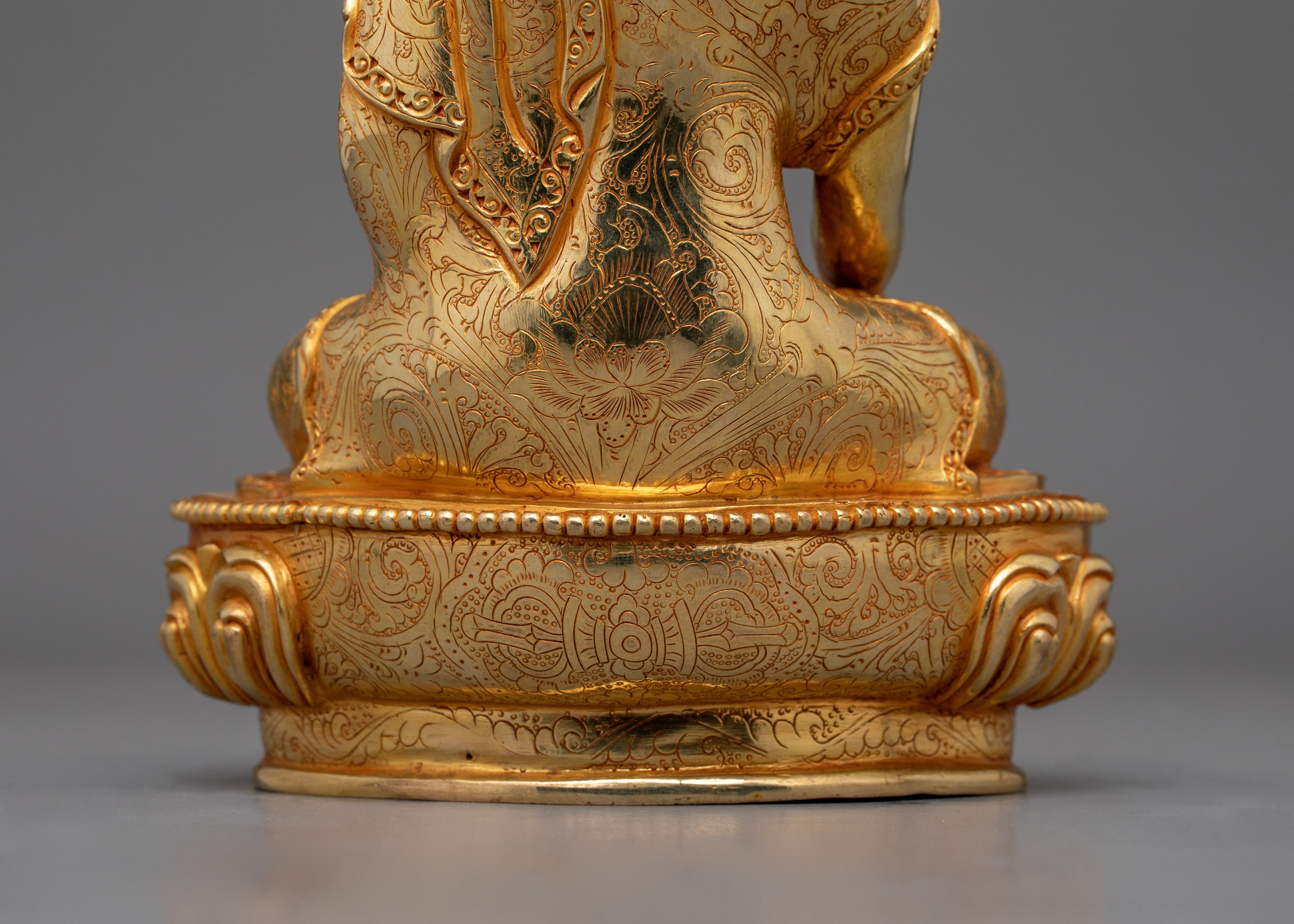Gold Gilded Tranquil Shakyamuni Buddha Statue | Symbol of Serenity and Inner Wisdom