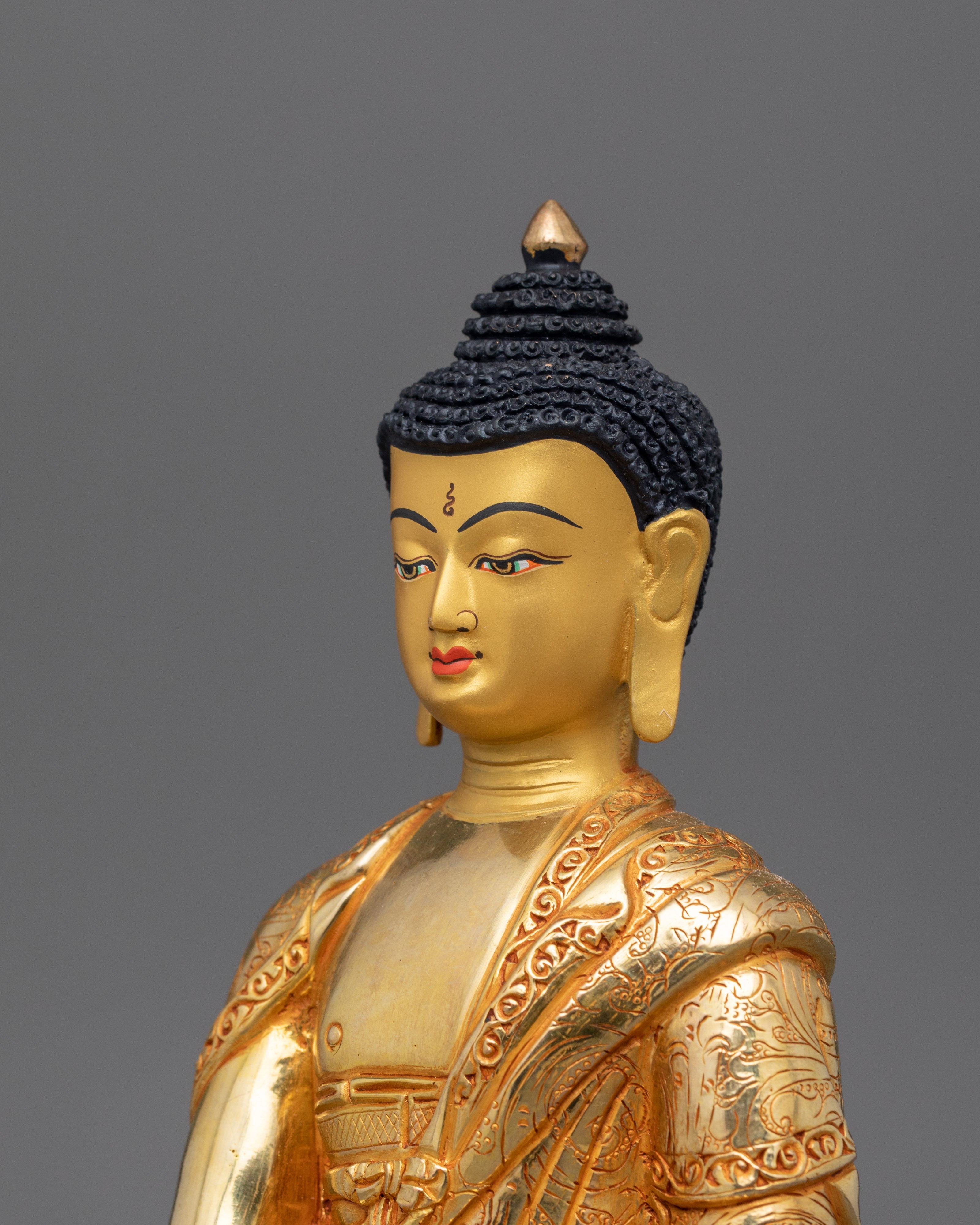 Gold Gilded Tranquil Shakyamuni Buddha Statue | Symbol of Serenity and Inner Wisdom