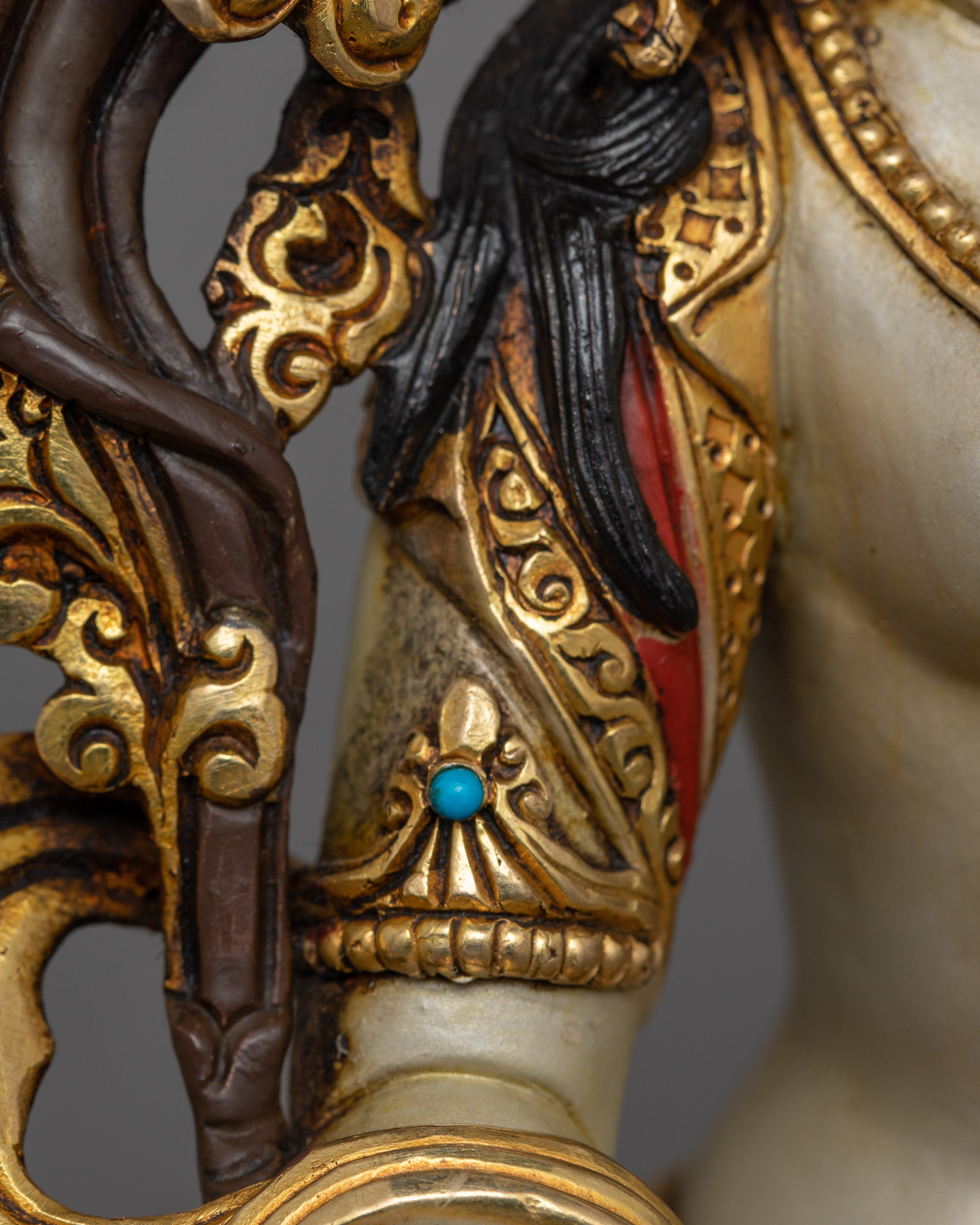 Handcrafted Seven Eyes Deity White Tara Statue | Goddess of Long Life