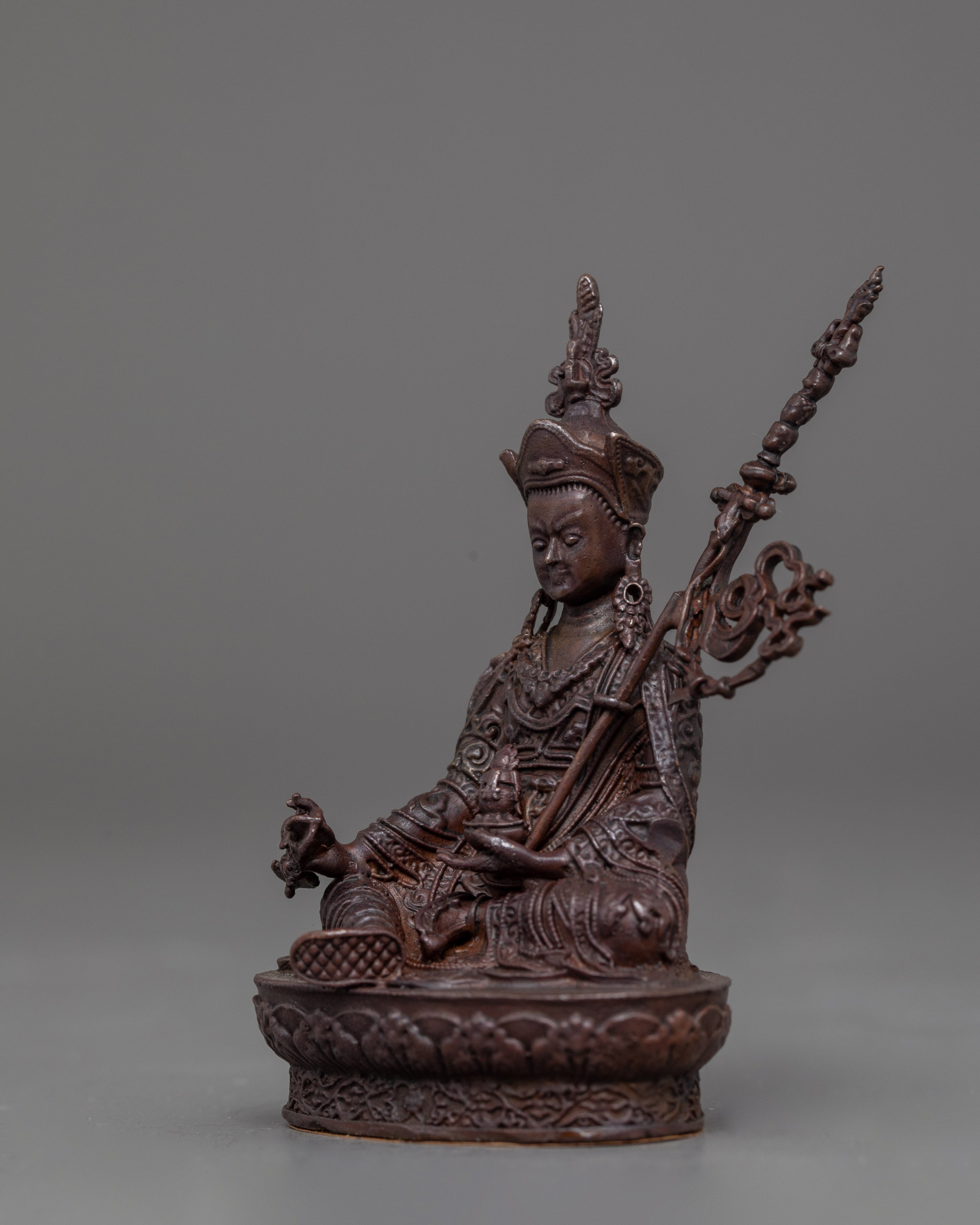 Oxidized 3 Inches Guru Rinpoche Statue | Tibetan Tantric Master