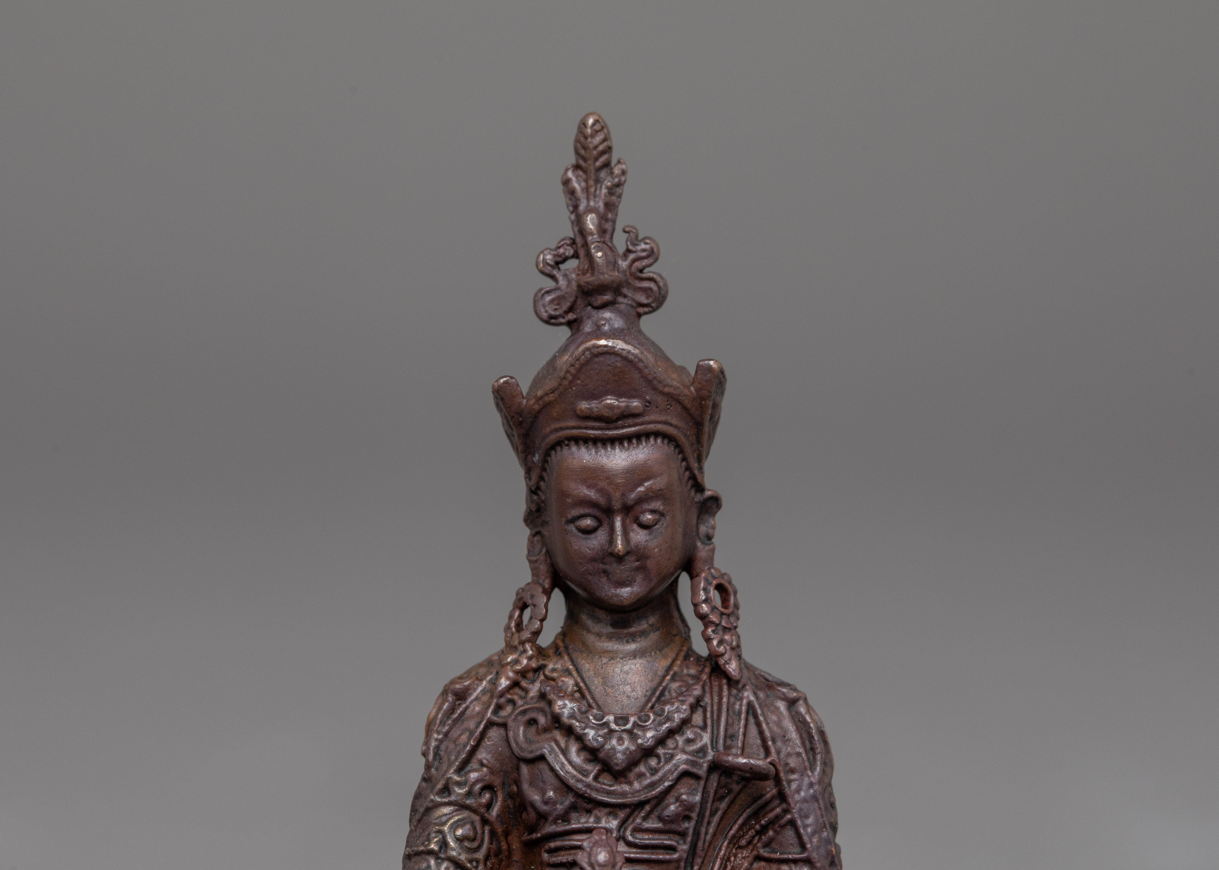 Oxidized 3 Inches Guru Rinpoche Statue | Tibetan Tantric Master