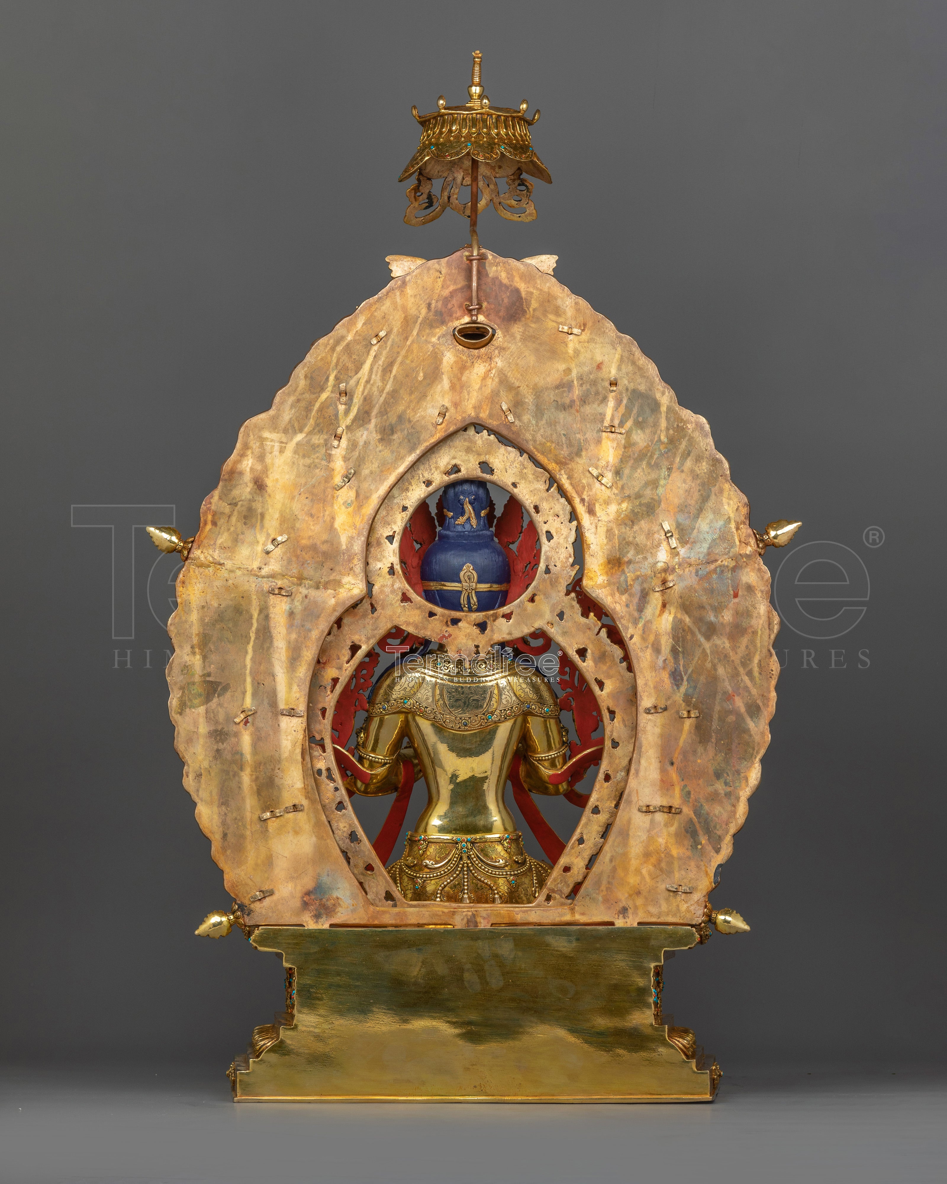 Tibetan Maitreya Buddha Sculpture with Magnificent Throne | Symbol of Wisdom & Hope