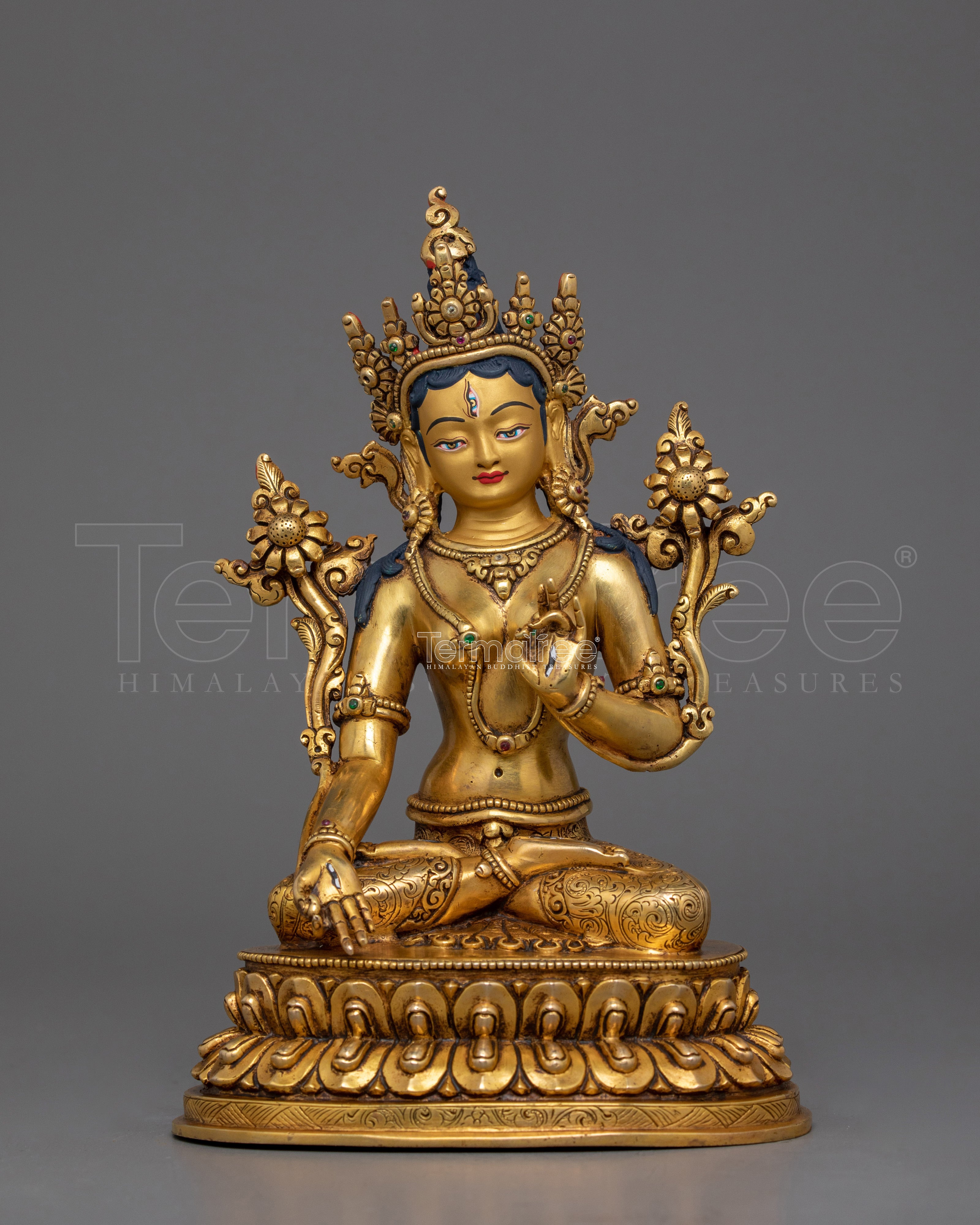 Compassion Deity White Tara Statue | Ideal for Spiritual Practice and Healing