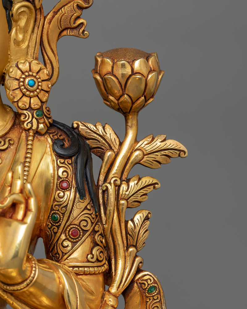 Tibetan Green Tara Goddess Statue | A Divine Symbol of Mercy and Enlightenment