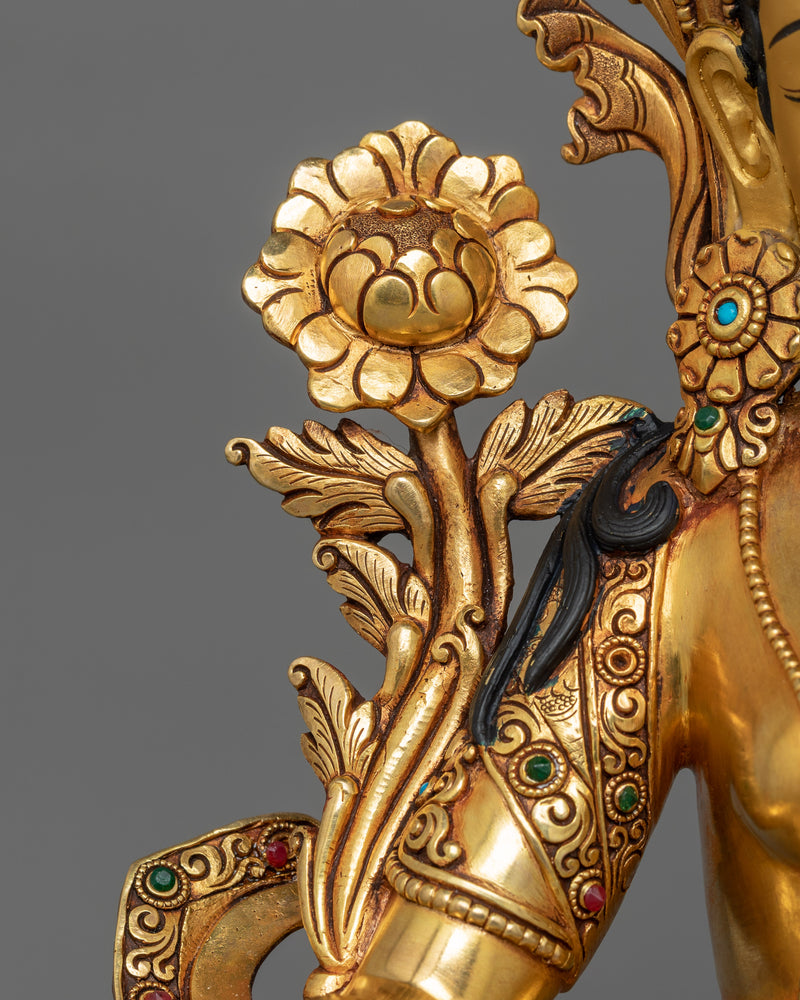 Tibetan Green Tara Goddess Statue | A Divine Symbol of Mercy and Enlightenment