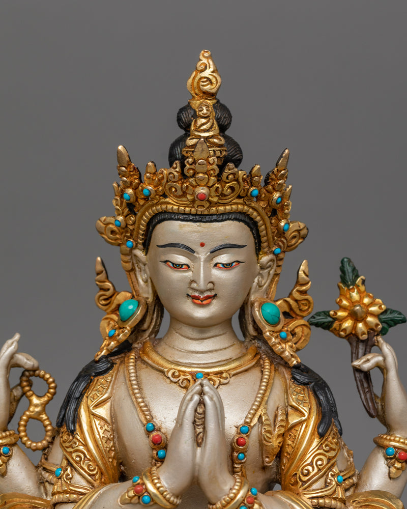 Himalayan Meditating Chenrezig Sculpture | A Path to Seek Infinite Compassion