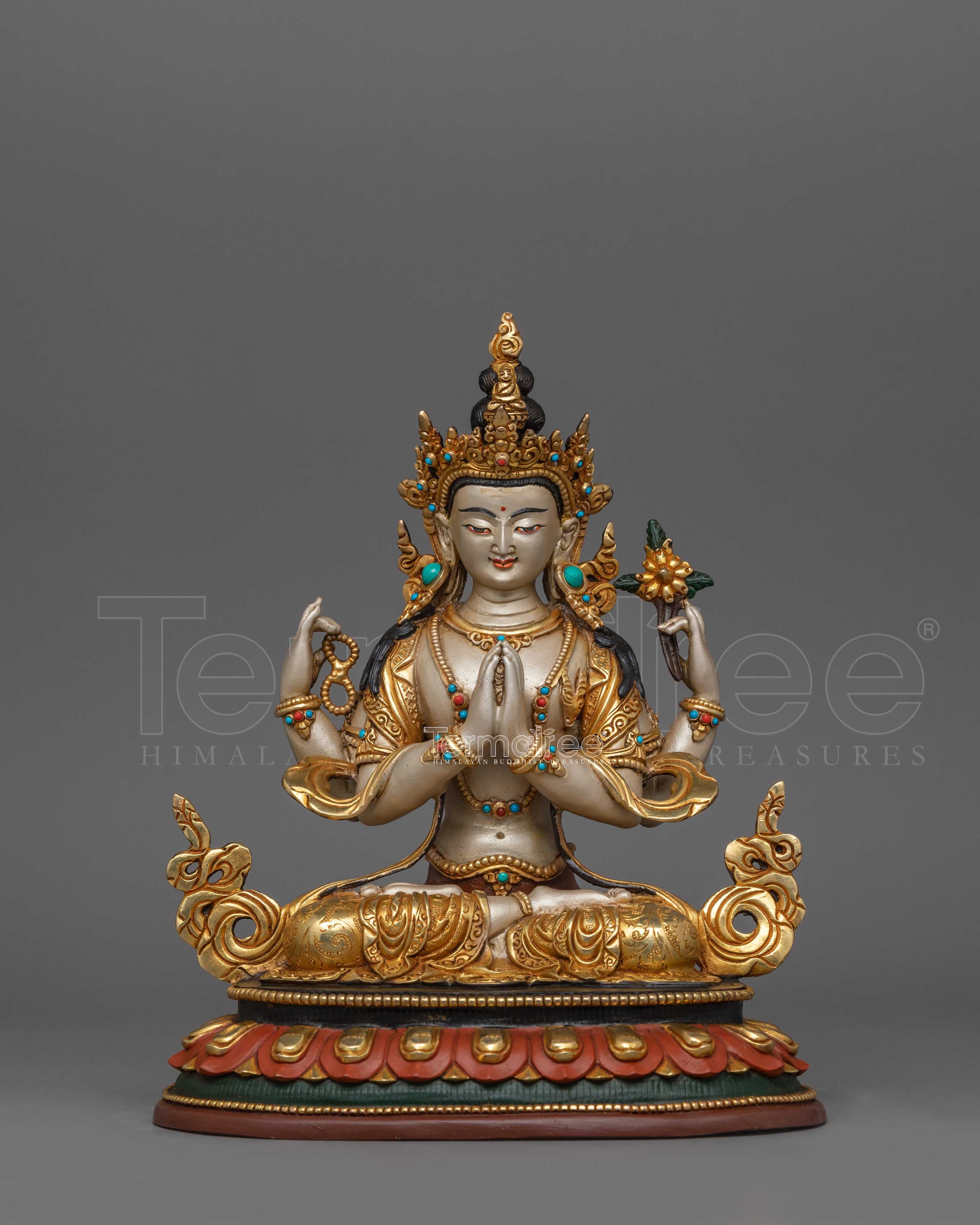 Himalayan Meditating Chenrezig Sculpture | A Path to Seek Infinite Compassion