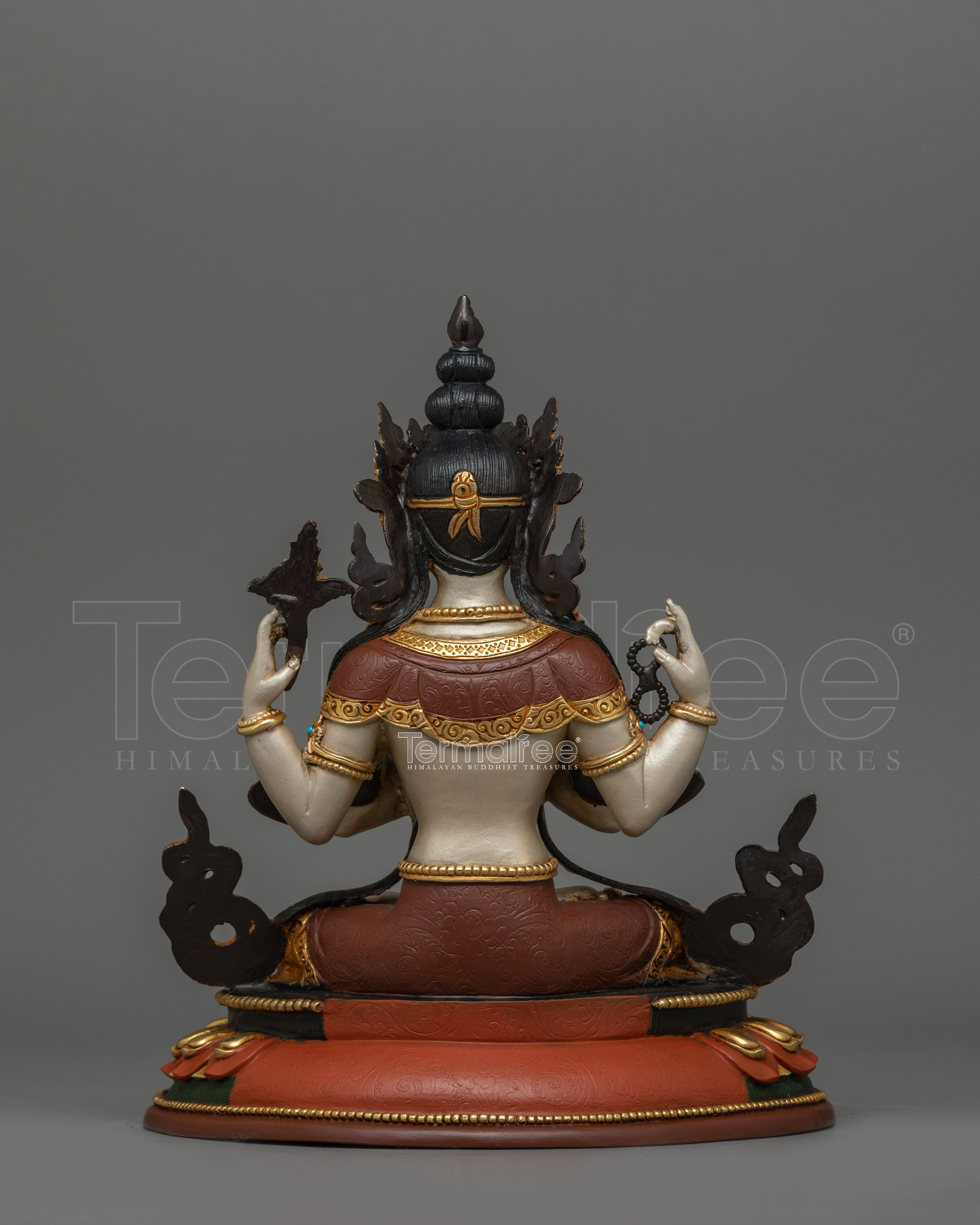 Handcrafted Seven Eyes Deity White Tara Statue | Goddess of Long Life