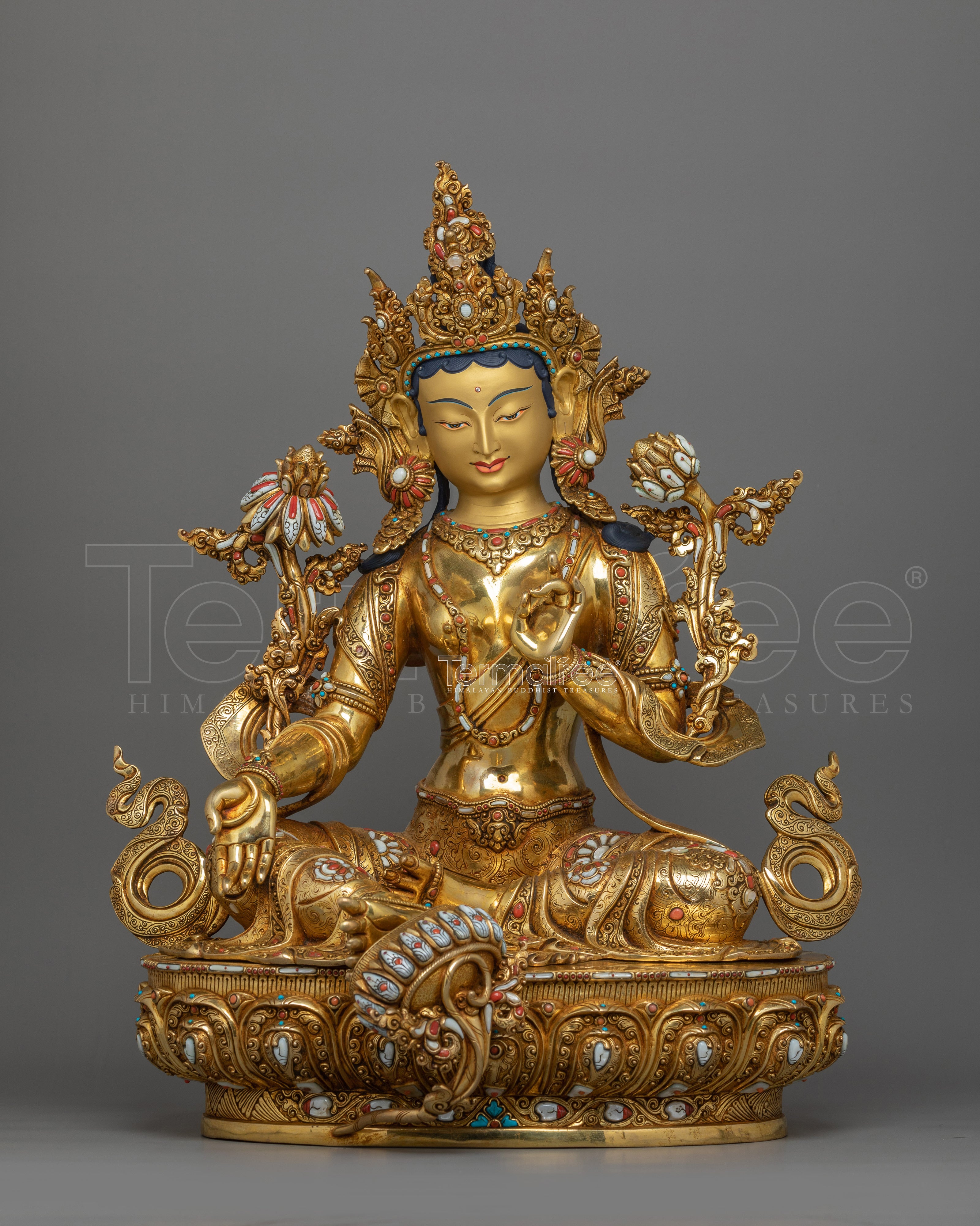 Green Tara Swift Liberator Goddess Sculpture | Rescuer from Fear and Suffering
