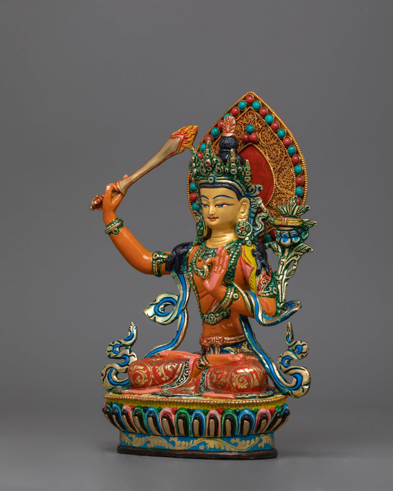 Enlightened Deity Manjushri Figurine | Spiritual Figure for Meditation