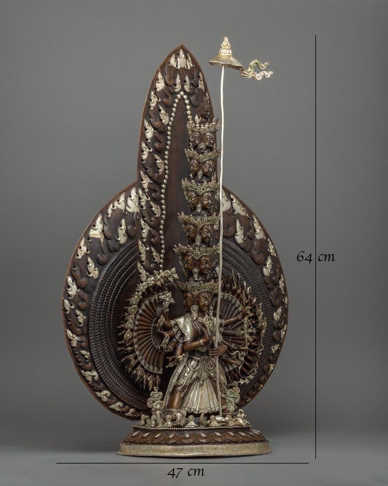white-umbrella-goddess-statue