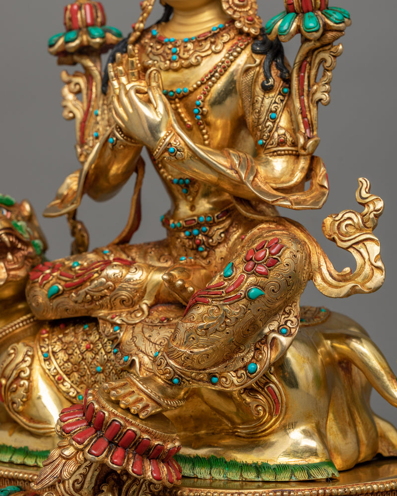 Traditional Tibetan Manjughosa Sculpture | A Symbol of Wisdom and Enlightenment