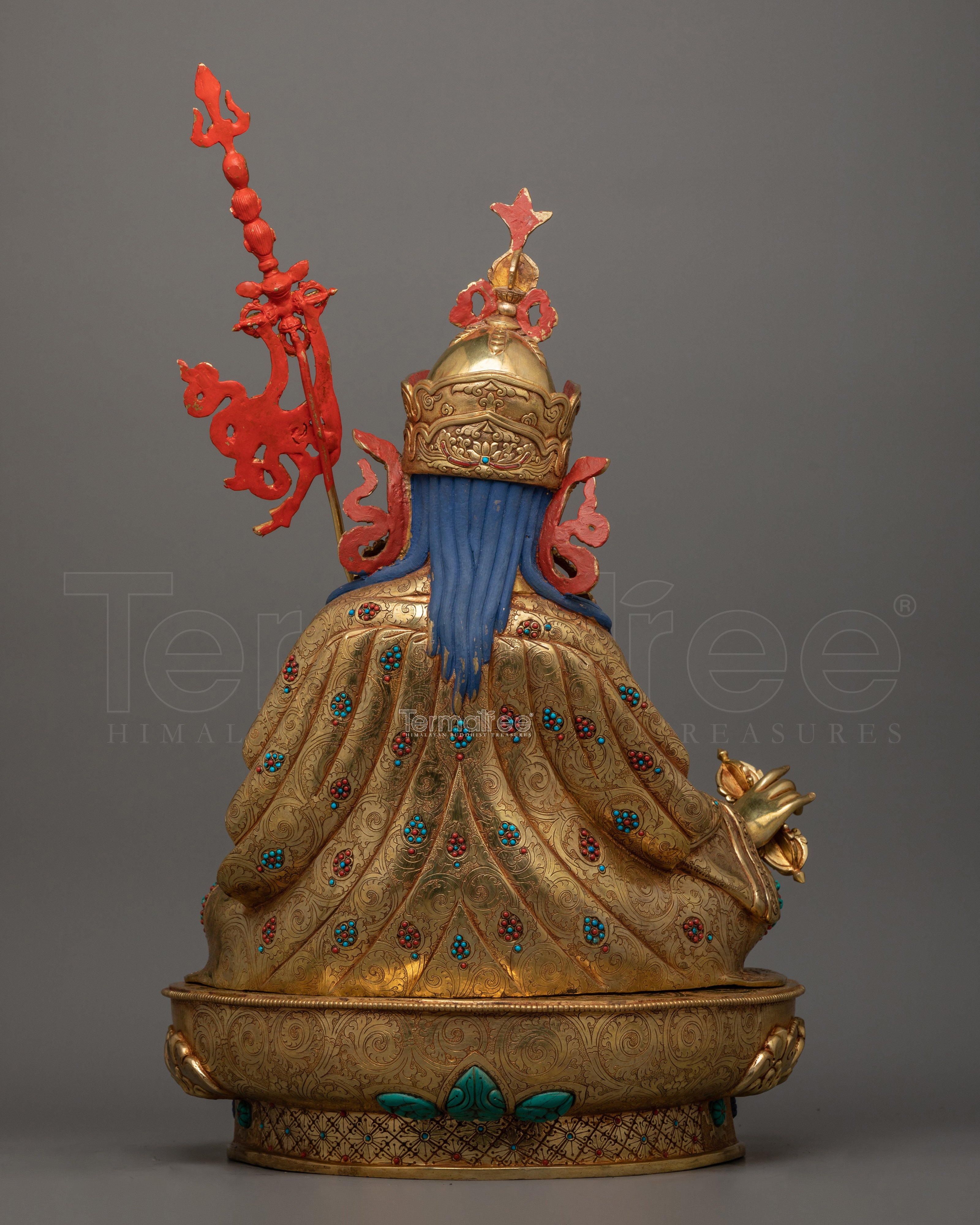 The Second Buddha Guru Padmasambhava Figurine | 24K Gold Gilded Traditional Artwork